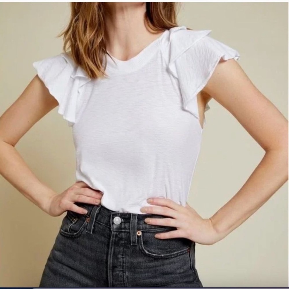 Nation LTD ruffle sleeve tee